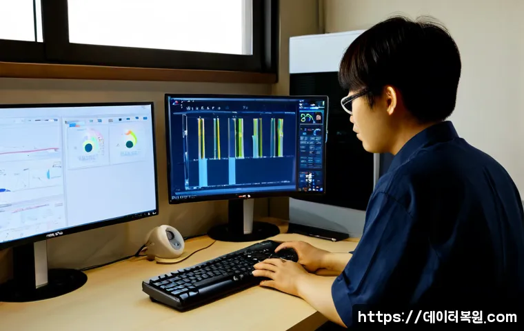 학온동 팬돌다 멈춤 - Photorealistic remote-support workstation in a compact Haon-dong apartment office, desktop tower wit...