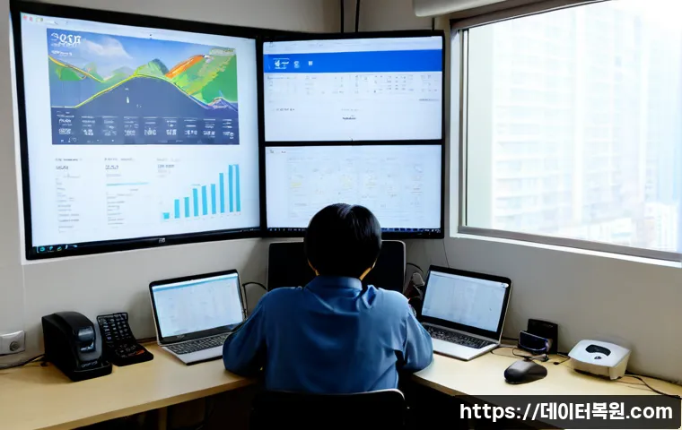 신길동 STATUS_INSUFFICIENT_RESOURCES - Photorealistic compact remote-support workstation in a Shingil-dong apartment office, dual monitors ...