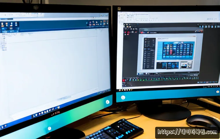 제기동 STATUS_CONNECTION_REFUSED - Photorealistic remote-support workstation in a compact Seoul office near Jegi-dong, dual monitors di...