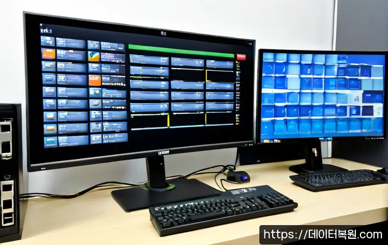재동 centos재설치 포맷  초기화 - Photorealistic IT support workstation during a Linux server reset, technician connecting a bootable ...