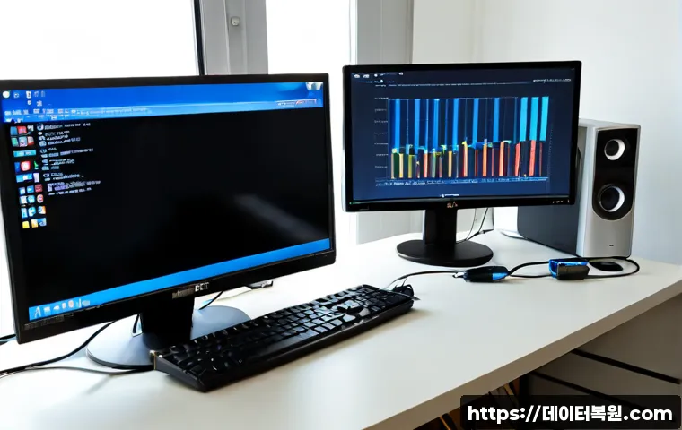 사리현동 윈도우10 windows10 재설치 포맷  초기화 - Photorealistic remote IT support workstation in a modest apartment near Sarihyeon-dong, desktop moni...