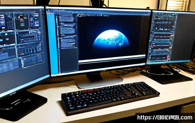 원효로 절전모드 - Photorealistic desktop workstation in a quiet Wonhyoro-style electronics repair office, ultrawide mo...