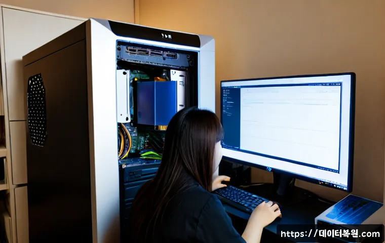 필동 bootdevice - Photorealistic IT technician at a compact workstation in a quiet Pildong apartment office, diagnosin...