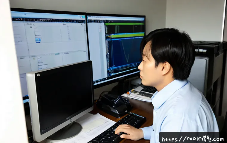 보광동 STATUS_FILE_INVALID - Photorealistic IT support workstation in a compact hillside apartment office near Bogwang-dong, Kore...