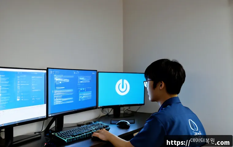 청파동 STATUS_KERNEL_BOOT_FAILURE - Photorealistic remote-support workstation in a compact apartment near a gentle hillside district, du...