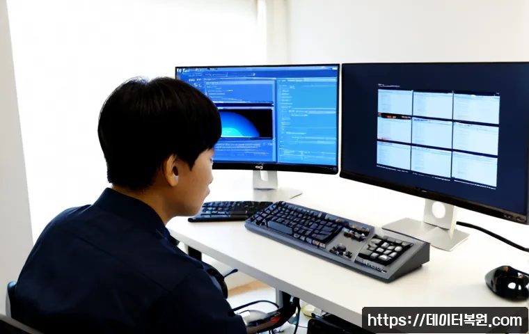 초월읍 DPC_WATCHDOG_VIOLATION - Photorealistic remote-support workstation in a quiet suburban Korean office near low wooded hills, d...