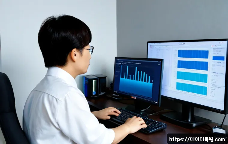 번동 STATUS_KERNEL_MEMORY_LEAK - Photorealistic remote-support workstation in a compact Bang-dong apartment office, dual monitors sho...