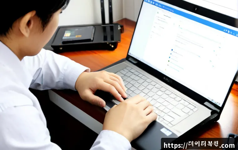 신도동 노트북 laptop 출장방문수리점 - Photorealistic on-site laptop repair in a compact Sindong-dong apartment workspace, skilled technici...