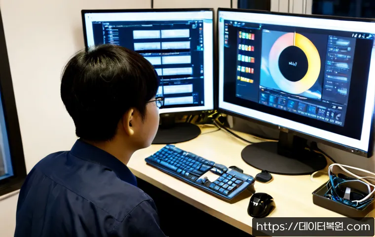 봉익동 STATUS_KERNEL_UNSUPPORTED_DEVICE - Photorealistic remote-support workstation in a compact Bongik-dong apartment office, technician exam...