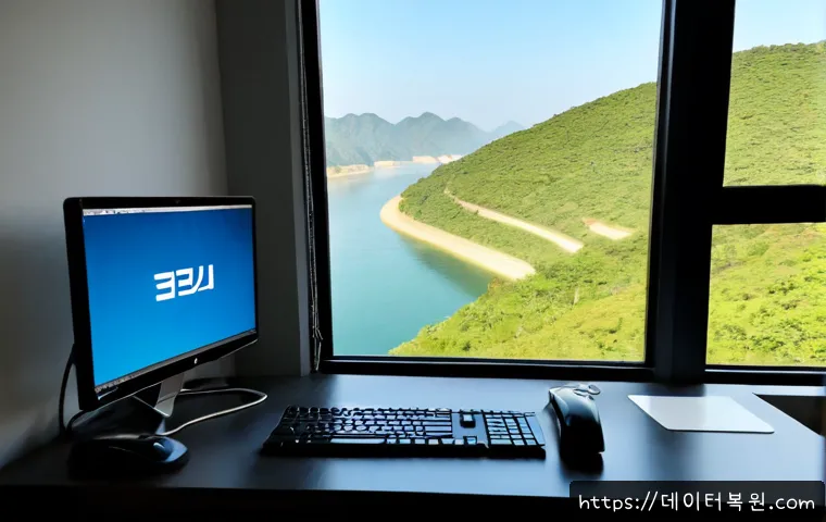 동작동 STATUS_DEVICE_NOT_READY - Photorealistic IT support workstation in a quiet Dongjak-dong office, ultrawide monitor showing a cl...