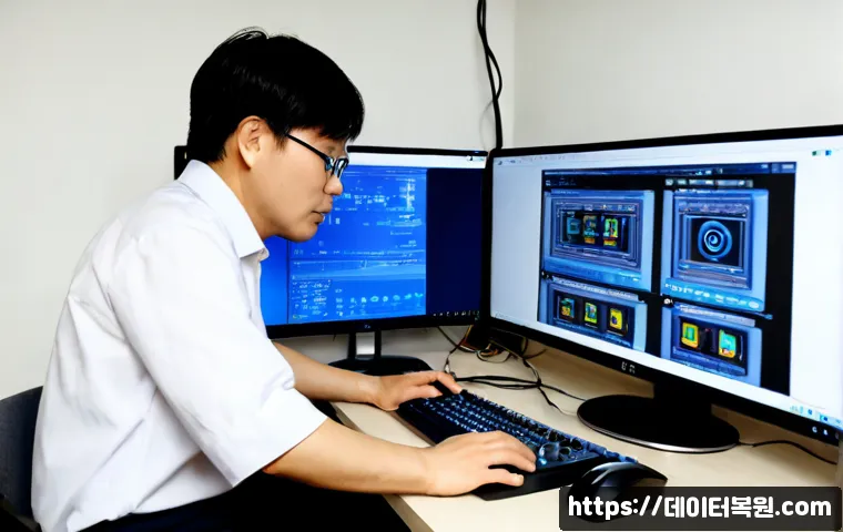 미아리 SYSTEM_THREAD_EXCEPTION_NOT_HANDLED - Photorealistic remote IT support workstation in a compact apartment near a hilly older Seoul neighbo...