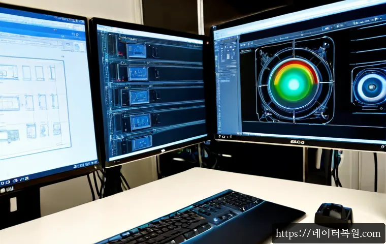 입정동 STATUS_INVALID_OBJECT - Photorealistic compact software support workstation in a quiet Seoul-style industrial office, dual m...