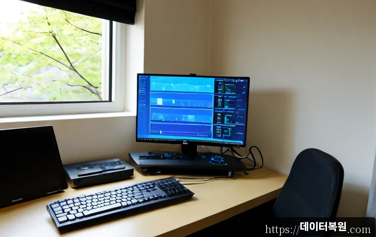 효창동 IRQL_NOT_LESS_OR_EQUAL - Photorealistic remote-support workstation in a compact Seoul apartment near a leafy neighborhood par...