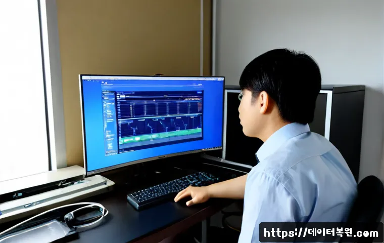 방학동 ACPI_BIOS_ERROR - Photorealistic IT support workstation in a compact Dobong-gu apartment office, desktop monitor showi...
