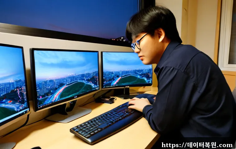 삼전동 STATUS_DRIVER_ENTRYPOINT_NOT_FOUND - Photorealistic software support workstation in Samjeon-dong, Seoul, focused IT technician examining ...
