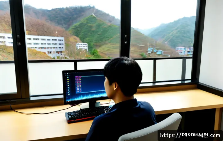 연희동 STATUS_STACK_UNDERFLOW - Photorealistic remote-support workstation in a quiet Yeonhui-dong apartment office, dual monitors sh...