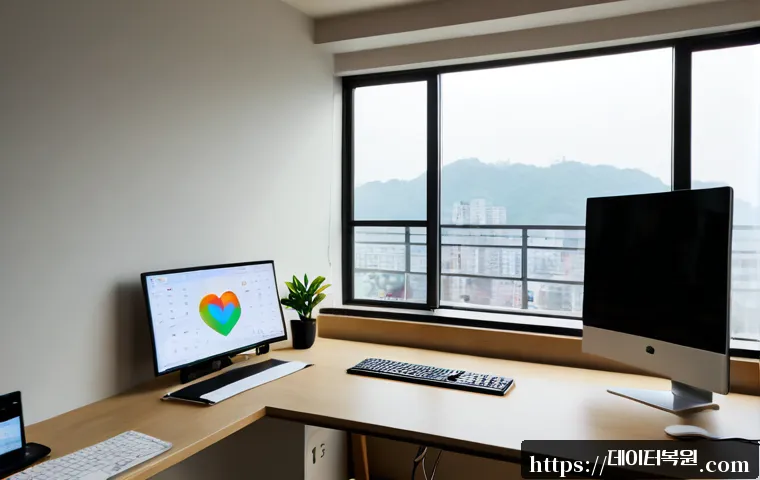 산황동 USER_MODE_HEALTH_MONITOR - Photorealistic product workstation in a quiet Sanhwang-dong apartment, ultrawide monitor displaying ...