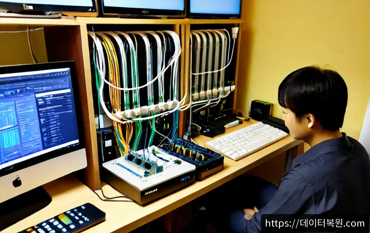 중화동 THREAD_TERMINATION_PORT - Photorealistic remote-support workstation in a compact apartment office near a quiet Korean resident...