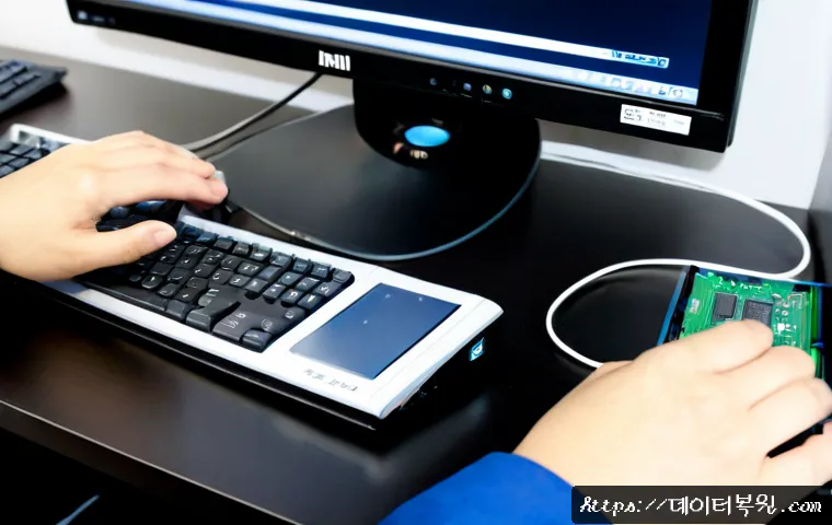 현천동 해킨토시 재설치 포맷 초기화 - Photorealistic remote-support workstation in a compact Hyuncheon-dong apartment, desktop computer co...