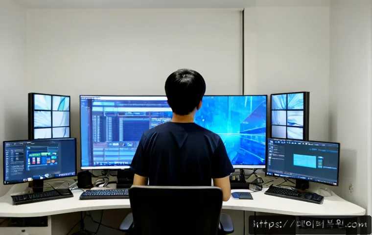 광진구 SYSTEM_THREAD_EXCEPTION_NOT_HANDLED - Photorealistic IT support workstation in a modern Gwangjin-gu apartment office, ultrawide monitor sh...