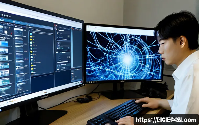 둔촌동 STATUS_KERNEL_THREAD_TIMEOUT - Photorealistic remote IT support workstation in a modern apartment office near a quiet east Seoul re...