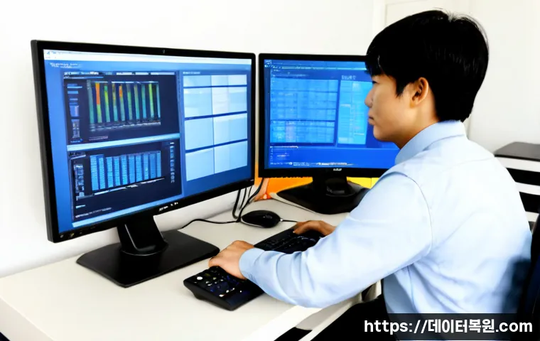 행신동 STATUS_KERNEL_THREAD_INTERRUPTED - Photorealistic remote IT support workstation in a compact apartment office near a quiet suburban tra...