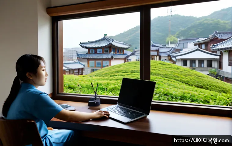 성북동 출장방문윈도우 windows 설치 - Photorealistic on-site Windows installation in a quiet Seongbuk-dong hillside residence, remote-supp...