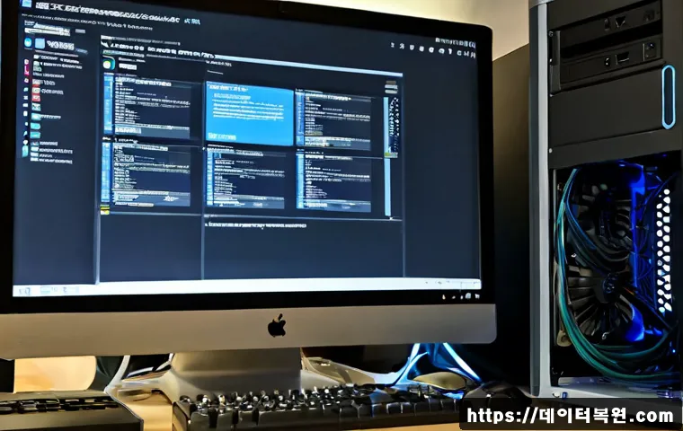 방이동 a disk read error occurred - Photorealistic IT support workstation in a compact Bangi-dong office near a leafy residential block,...