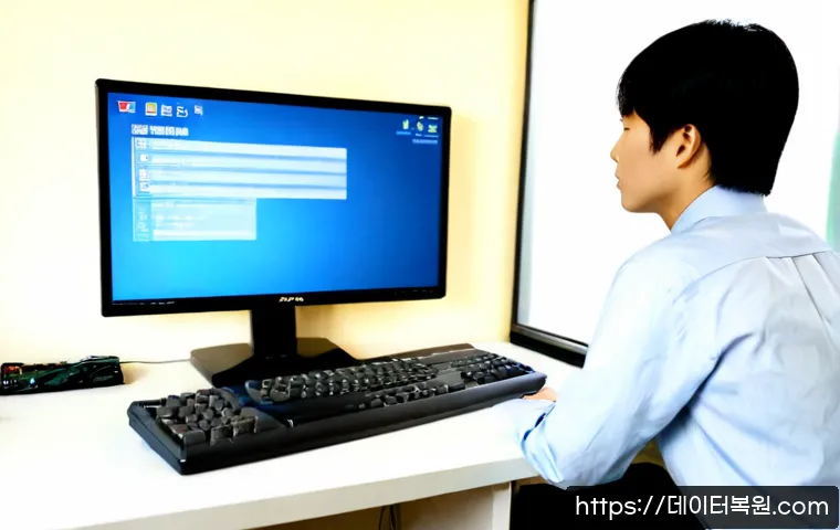 사리현동 ACPI_BIOS_ERROR - Photorealistic IT support workstation in a quiet Korean suburban apartment, desktop tower opened bes...