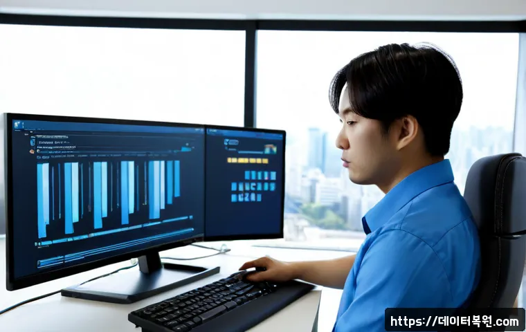 하면 INACCESSIBLE_BOOT_DEVICE - Photorealistic remote IT support workstation, frustrated office technician viewing a desktop monitor...