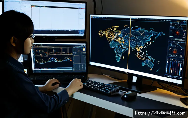 예장동 부팅안됨 - Photorealistic remote-support scene in a compact Euljiro-area design studio, desktop workstation pau...