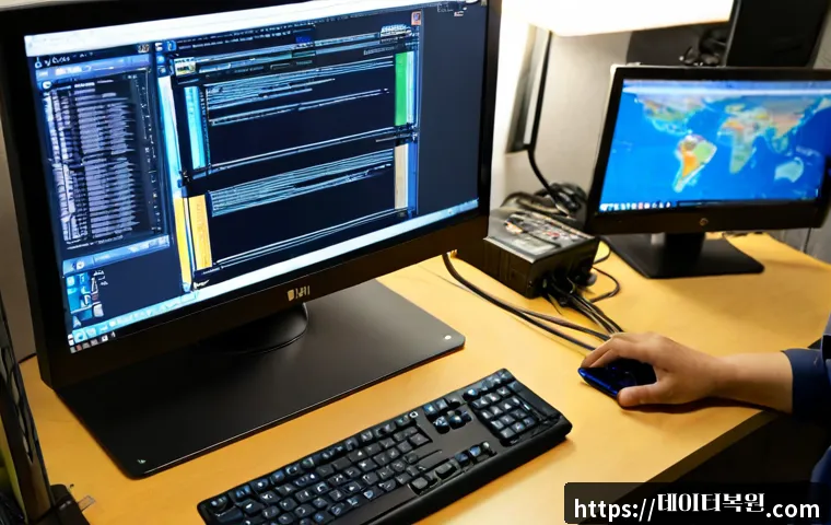 도림동 운영체제 os 재설치 포맷 초기화 - Photorealistic IT support workstation in a compact Dorim-dong apartment office, desktop computer sho...