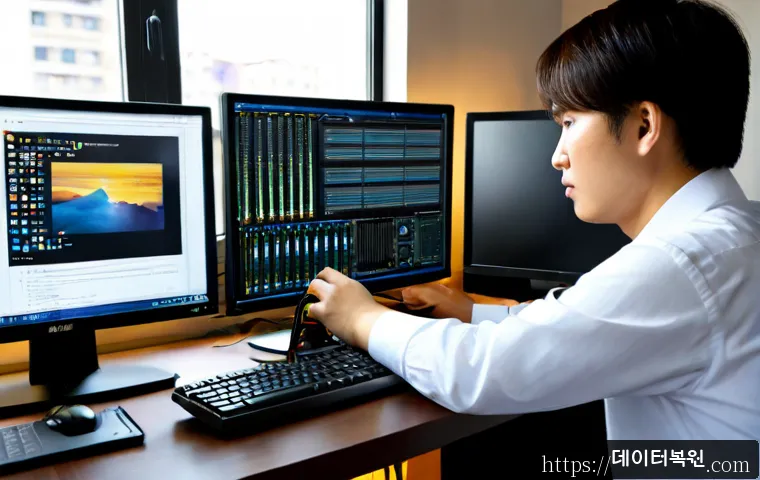 숭인동 컴퓨터업그레이드 - Photorealistic desktop computer upgrade in a compact Songin-dong apartment workspace, technician ins...