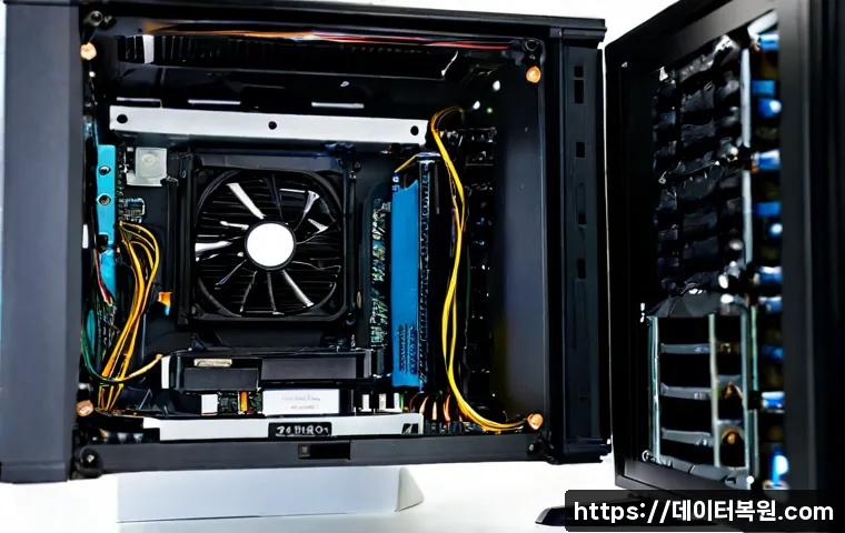 남창동 쿨러조립 및 교체수리 - Photorealistic desktop PC repair workstation in a compact Namchang-dong electronics workshop, techni...