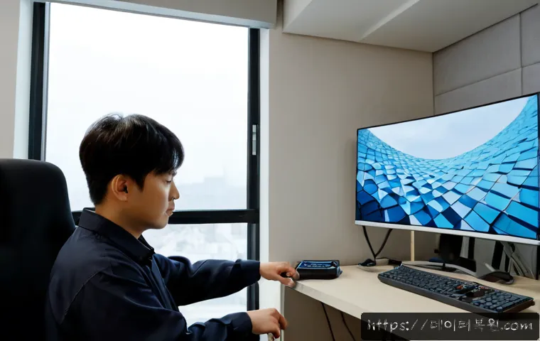 번동 STATUS_KERNEL_THREAD_INTERRUPTED - Photorealistic IT support workstation in a compact Beon-dong apartment office, dual monitors showing...