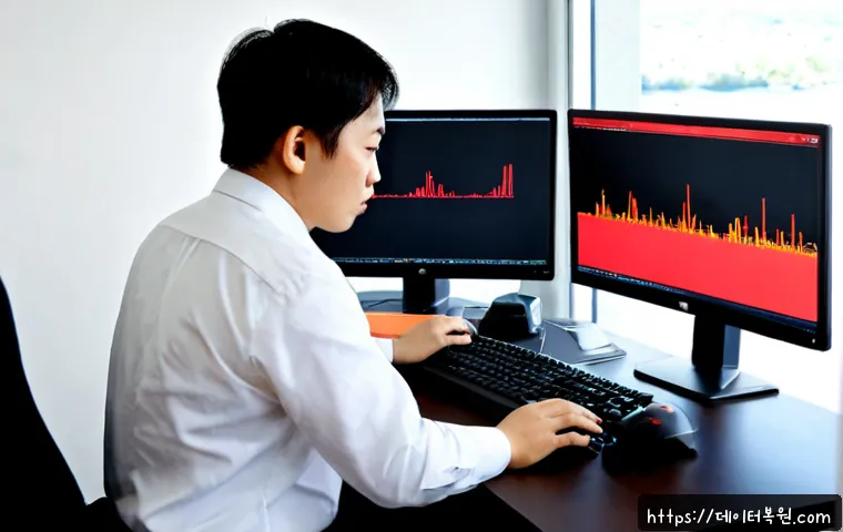 천호동 STATUS_STACK_UNDERFLOW - Photorealistic remote IT support workstation in a compact modern office near a quiet riverside neigh...