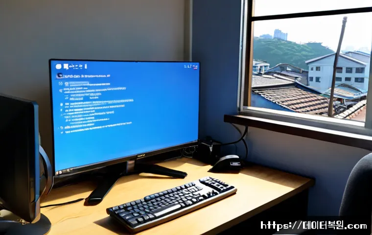 망원동 KERNEL_SECURITY_CHECK_FAILURE - Photorealistic remote-support workstation in a compact Mangwon neighborhood apartment, desktop monit...