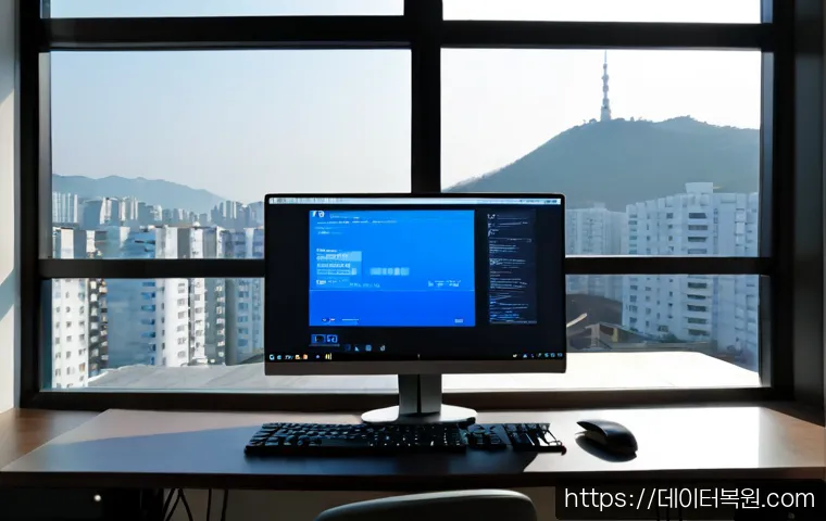 창릉동 STATUS_KERNEL_FILE_SYSTEM_ERROR - Photorealistic remote-support workstation in a quiet Changneung-dong apartment, dual monitors showin...