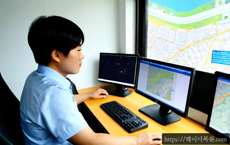 창신동 DRIVER_CAUGHT_MODIFYING_FREED_POOL - Photorealistic remote-support workstation in a compact Changsin-dong hillside office, IT specialist ...