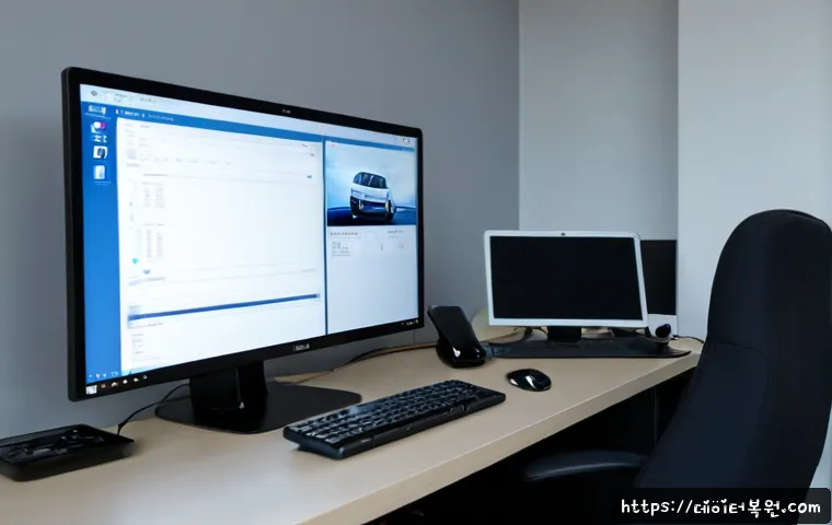 이문동 프로그램응답없음 - Photorealistic remote-support workstation in a compact apartment near a quiet university district, d...