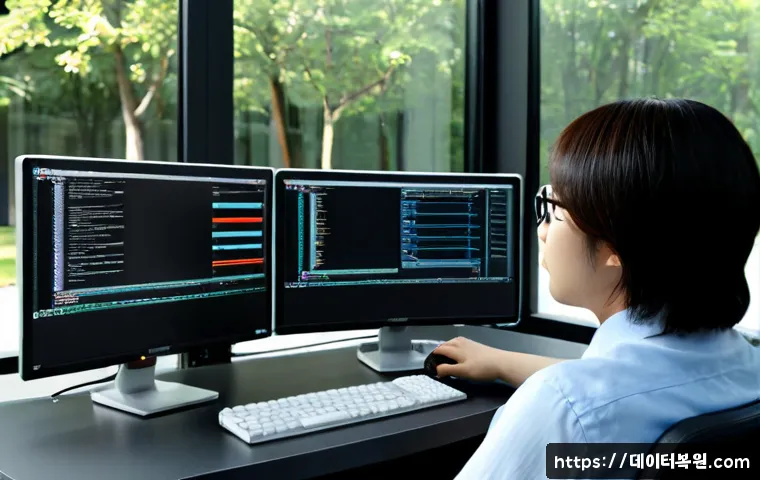 태평로 SESSION5_INITIALIZATION_FAILED - Photorealistic IT support workstation in a modern office near a broad tree-lined central boulevard, ...