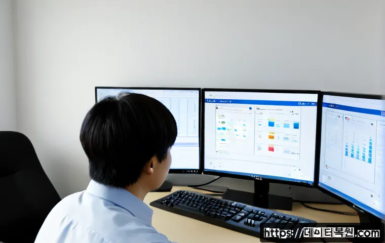 방화동 STATUS_NO_MEMORY - Photorealistic remote IT support workstation in a compact Banghwa-dong apartment office, dual monito...
