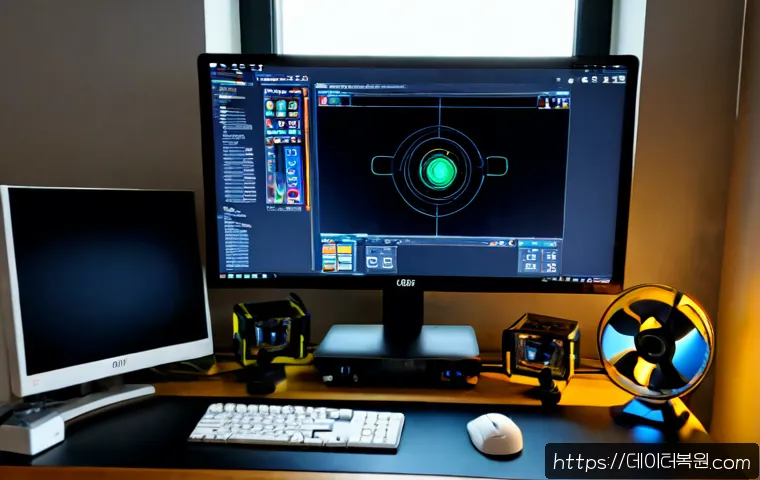 온수동 VIDEO_MEMORY_MANAGEMENT_INTERNAL - Photorealistic remote-support workstation in a compact Onsu-dong apartment office, dual monitors sho...