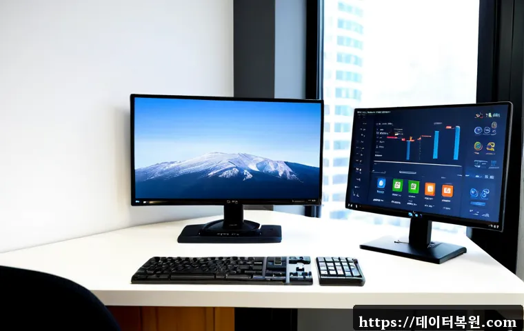 동빙고동 해놀로지 xpenology 구축 - Photorealistic remote-support workstation in a refined Dongbinggo-dong apartment office, compact NAS...