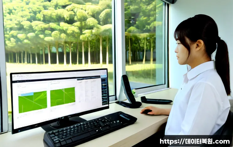 세종로 본체 꺼졌다 켜졌다 할때 - Photorealistic remote-support workstation in a compact Sejong-ro office, desktop tower repeatedly re...