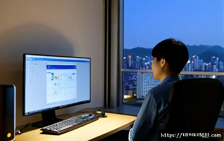 오금동 STATUS_EXECUTION_TIMEOUT - Photorealistic remote-support workstation in a quiet Ogum-dong apartment office, dual monitors showi...