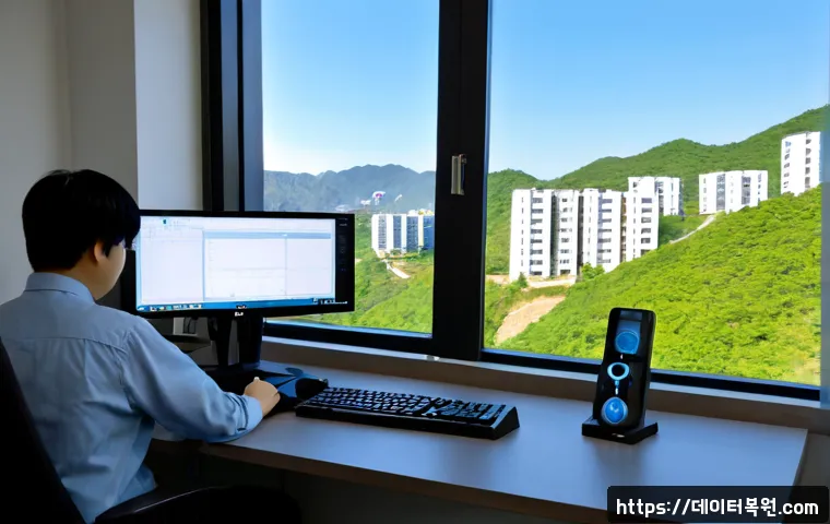 미아동 STATUS_MEMORY_ACCESS_DENIED - Photorealistic remote IT support workstation in a compact Mia-dong apartment office, dual monitors s...