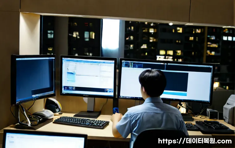 마곡동 윈도우10 windows10 재설치 포맷 초기화 - Photorealistic IT support workstation in Magok-dong, Seoul, a technician reinstalling Windows on a c...