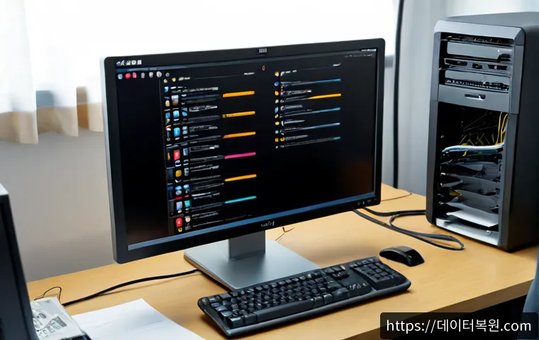 문원동 STATUS_DEVICE_OFFLINE - Photorealistic IT support workstation in a quiet suburban apartment district, desktop monitor showin...