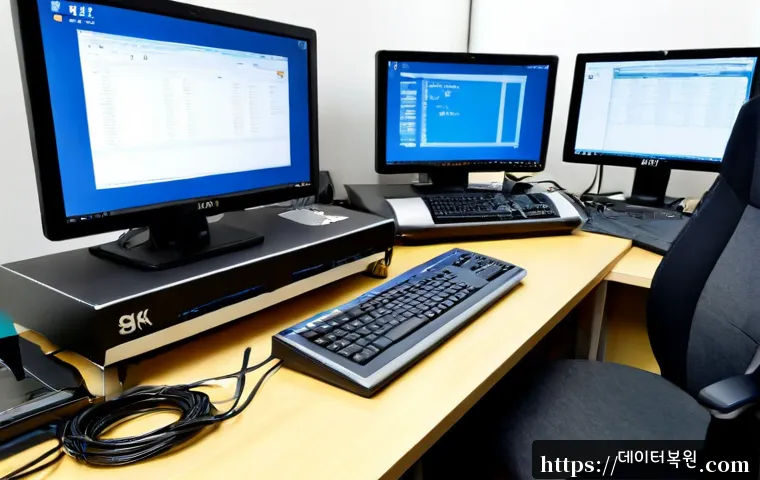 중화동 SESSION_HAS_NO_PAGEFILE - Photorealistic remote-support workstation in a compact Jungnang-gu apartment office, dual monitors s...
